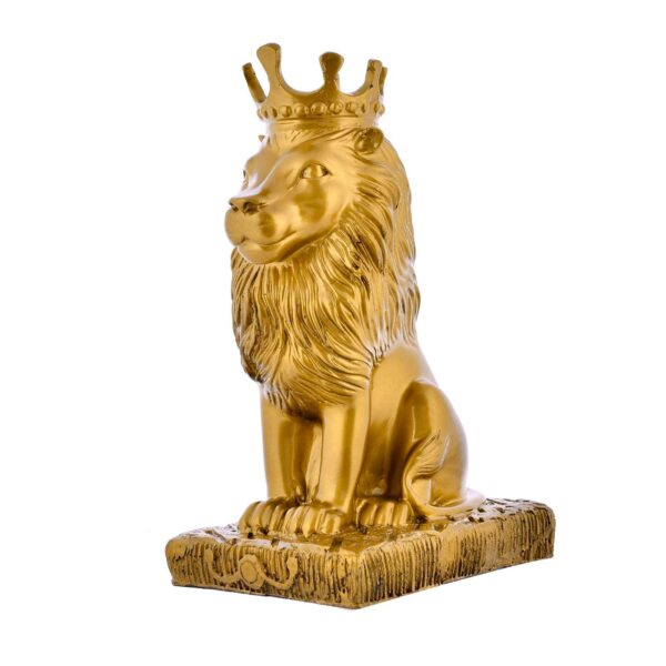 Lion Statue with Crown Sculpture
